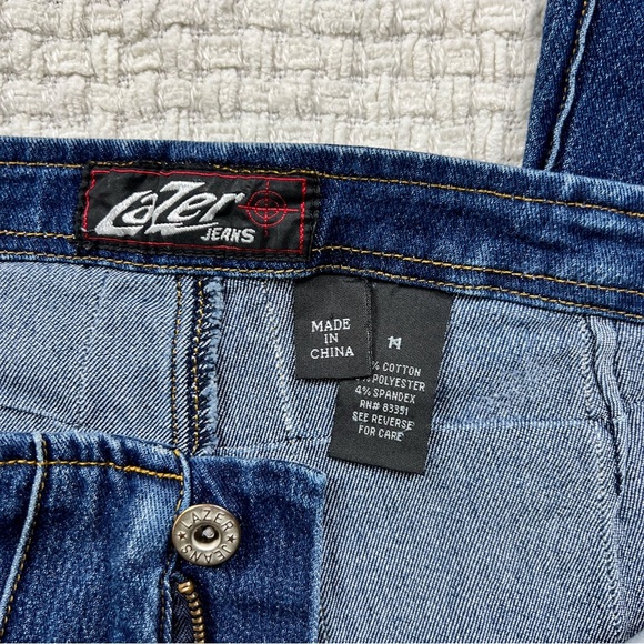 Y2K 90s Grid Patchwork Low Rise Jeans - Picture 7 of 7